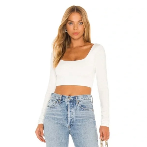 H:ours Hibi Long Sleeve Crop Top - Picture 1 of 6